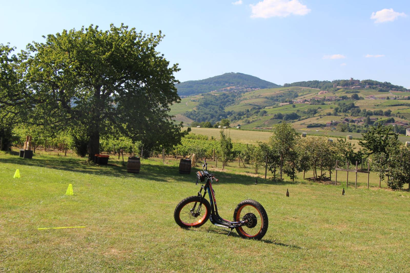 Excursion en trottinette électrique, journée incentive à la découverte du Beaujolais et de ses vignobles